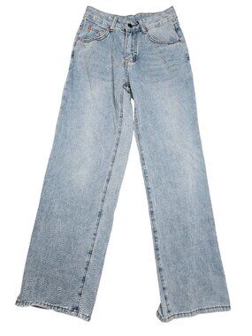 Gaiety Straight Leg Loose Fit Mid Rise Stretch 5 Pocket Jeans Women Size XS